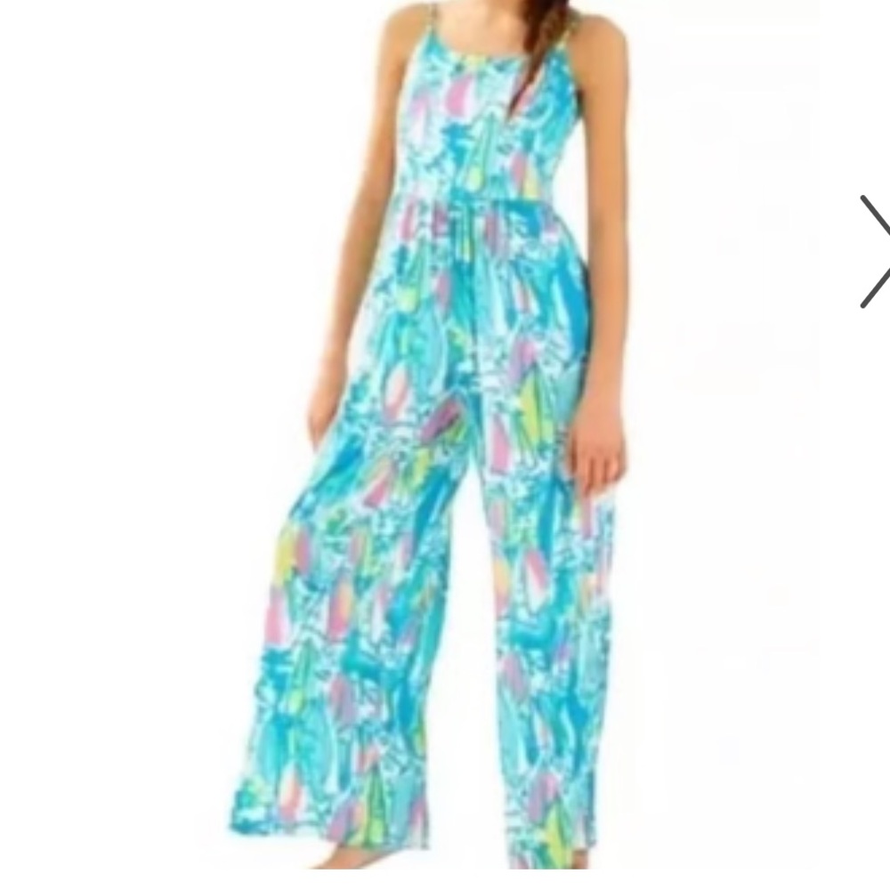 Lilly Pulitzer Beach & Bae -girls wide leg romper / jumpsuit- summer - Picture 3 of 9